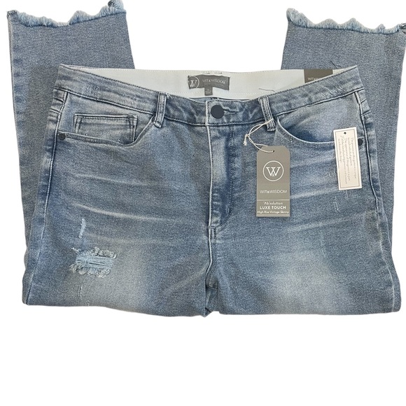 Wit & Wisdom Ab Solutions High Rise Distress Skinny Jean - Picture 1 of 7